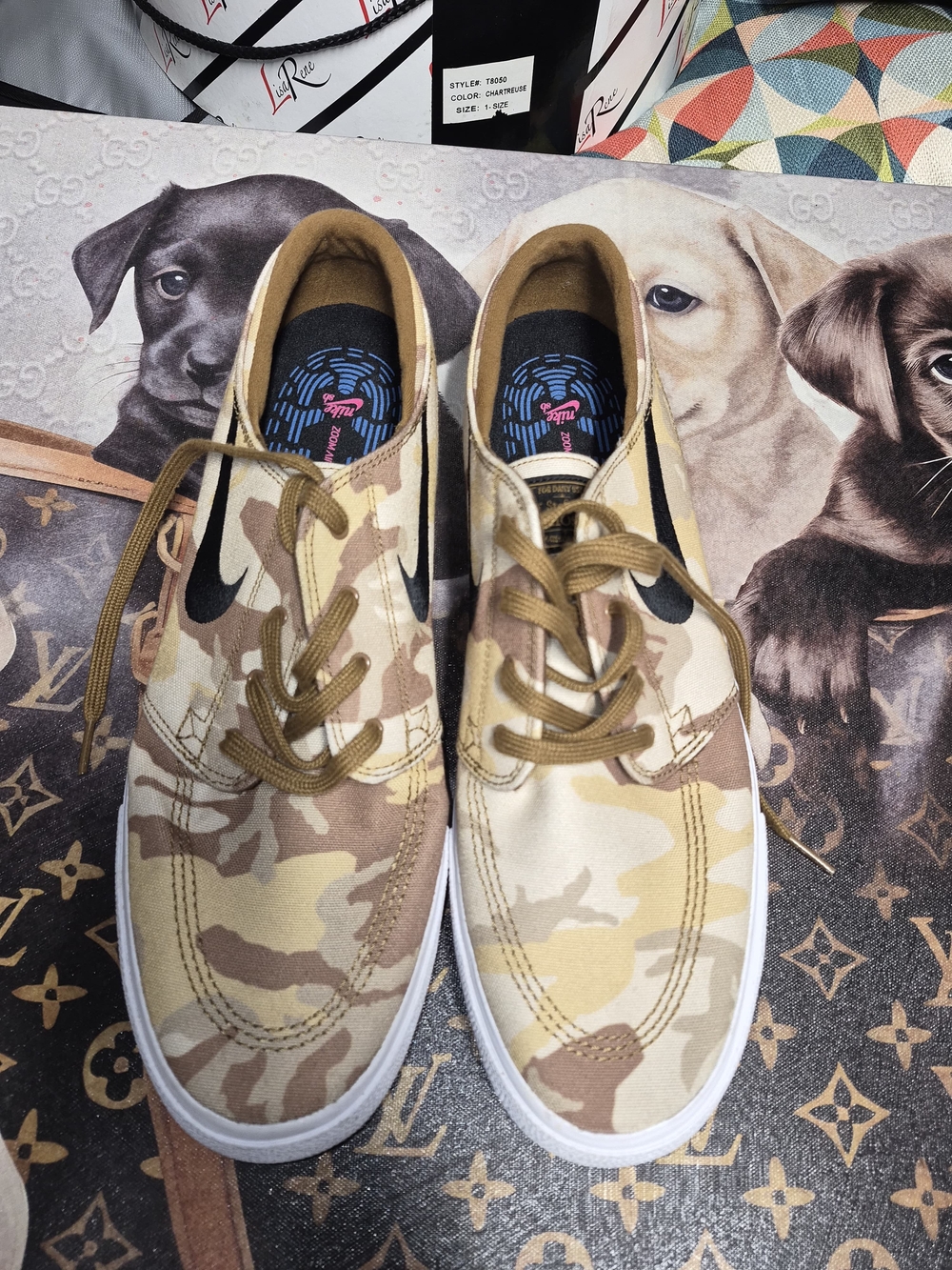 Nike Stefan Janoski Men's Desert Camo Canvas Skate Shoe - Tan - Picture 2 of 6